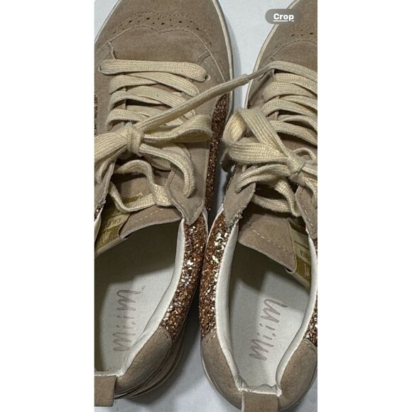 Mi.iM‎ Gold Glitter Sneaker With Star Applique Women's 7.5 Miracle Miles Design - Picture 12 of 16